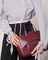 Hidesins - Borsa Flap M Pelle Bordeaux Donna FL12TRWNE CON