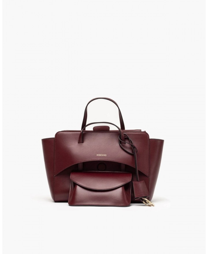 Hidesins - Borsa Flap M Pelle Bordeaux Donna FL12TRWNE CON