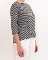 Aragona - Women's Black/Beige Striped Sweater D3369TR 1425 BIA/NE P26