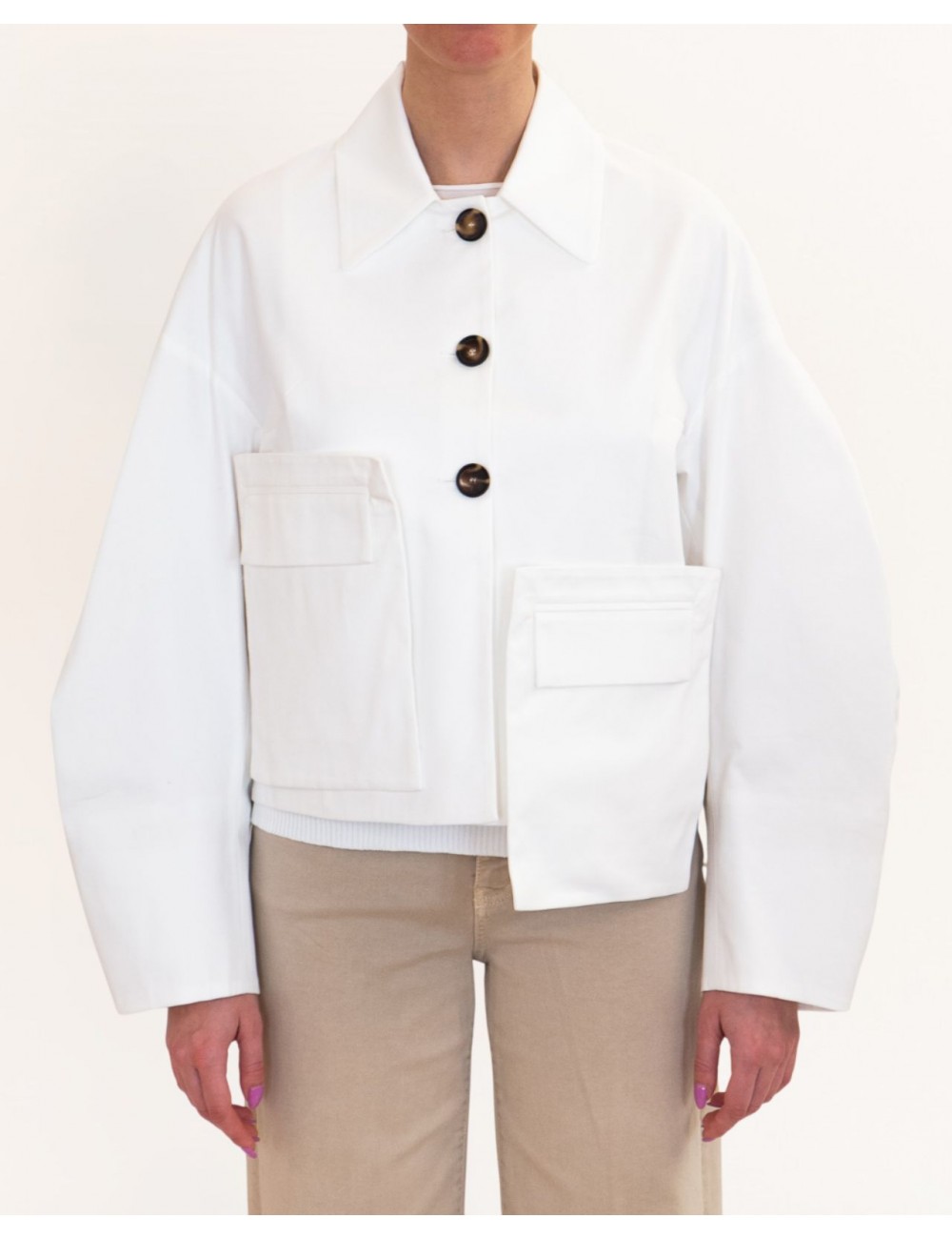 Meimeij - Giubbino Bianco Donna M6PS00 791 OFF WHITE P26