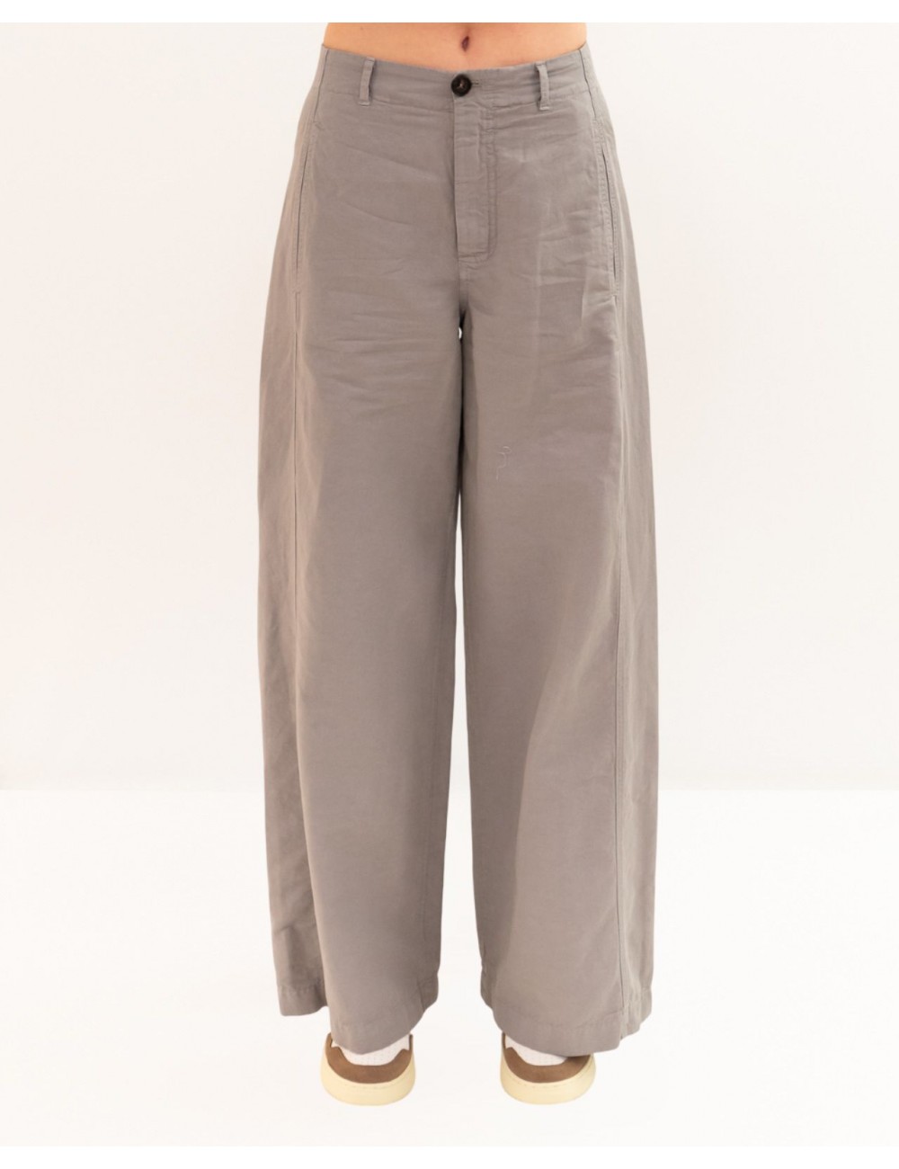 Tela - Pantalone Vanda Lino Grigio Donna 140291 V001 P26