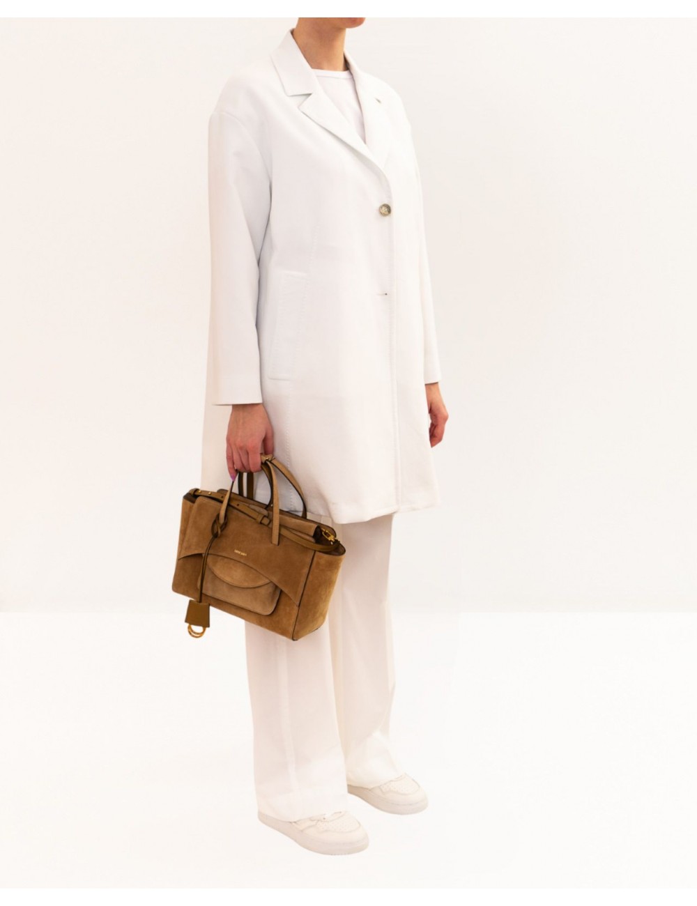 Herno - Cappotto Midi Bianco Donna CA000618D 12877 1000 P26