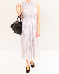 Roberto Collina - Abito Plissé Azzurro Ghiaccio Donna A57033 88 ICE P26