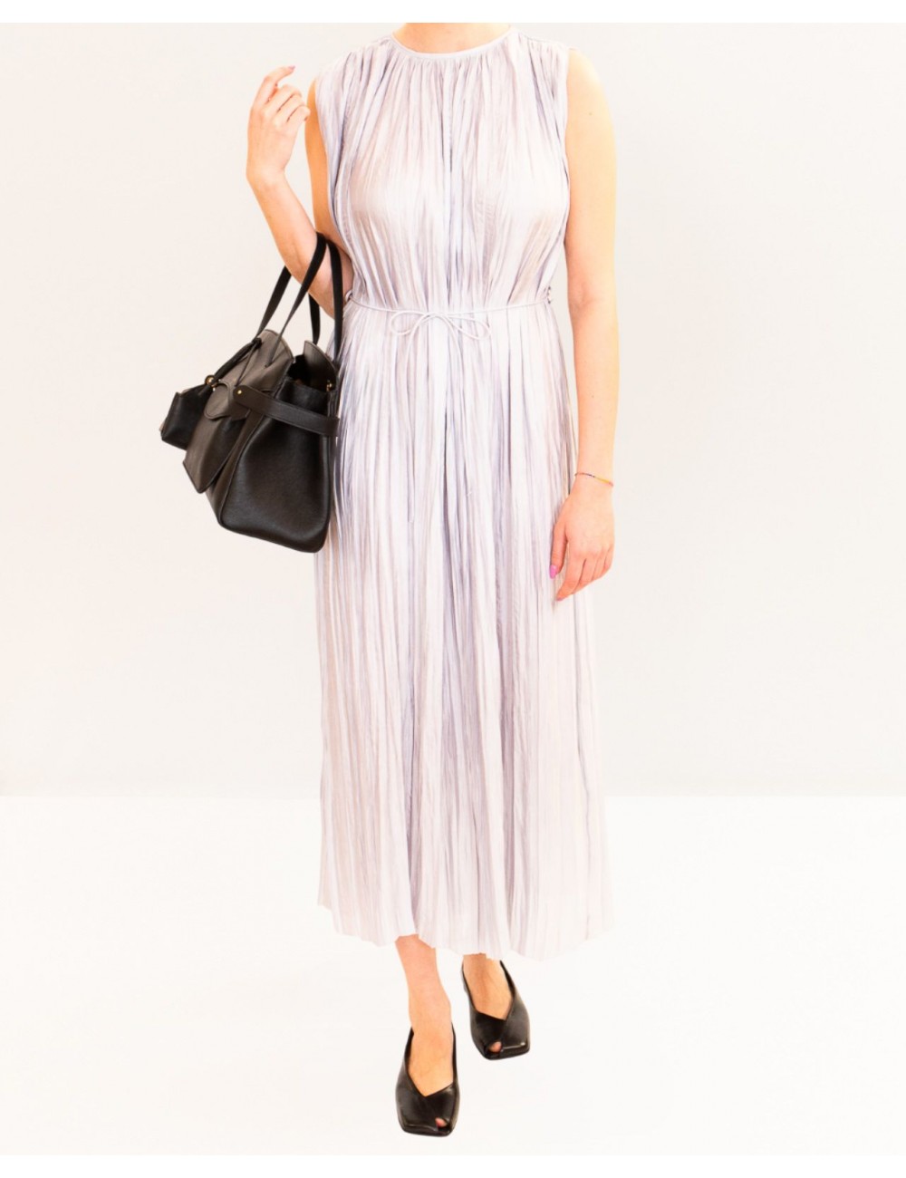 Roberto Collina - Abito Plissé Azzurro Ghiaccio Donna A57033 88 ICE P26