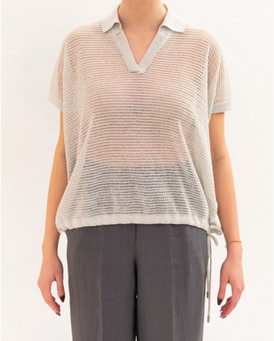 Peserico - Polo Lurex Bianca Donna M99126F12 09321 900 P26