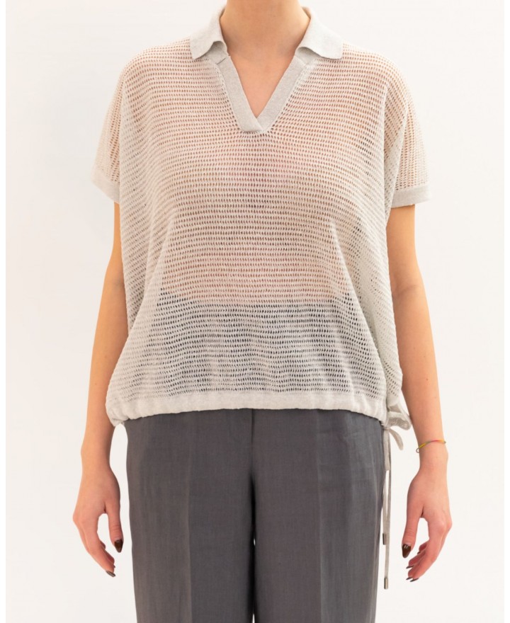 Peserico - Polo Lurex Bianca Donna M99126F12 09321 900 P26