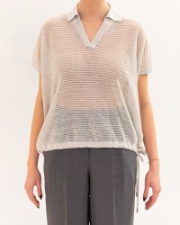 Peserico - Polo Lurex Bianca Donna M99126F12 09321 900 P26