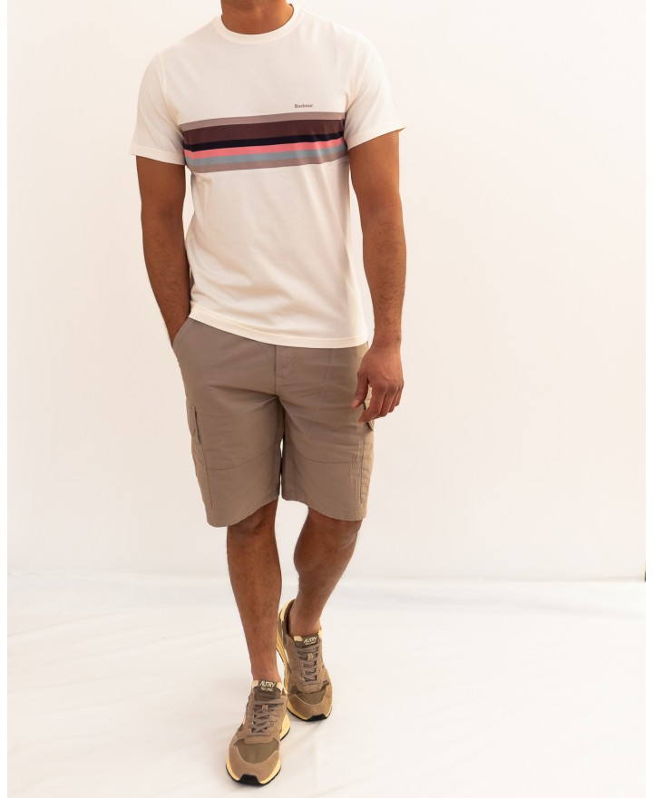 Barbour - T-shirt Girocollo Righe Bianca Uomo MTS1467 WH32 P26