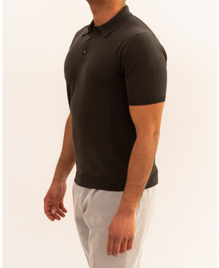 Roberto Collina - Men's Brown Polo Shirt A10024 08 MORO P26