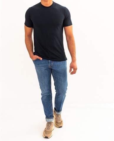 Zanone - Men's Blue Ice Cotton T-Shirt 815214 ZG380 Z0542 P26