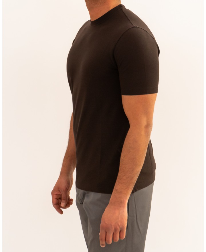 Zanone - Men's Brown Ice Cotton T-Shirt 815214 ZG380 Z1495 P26