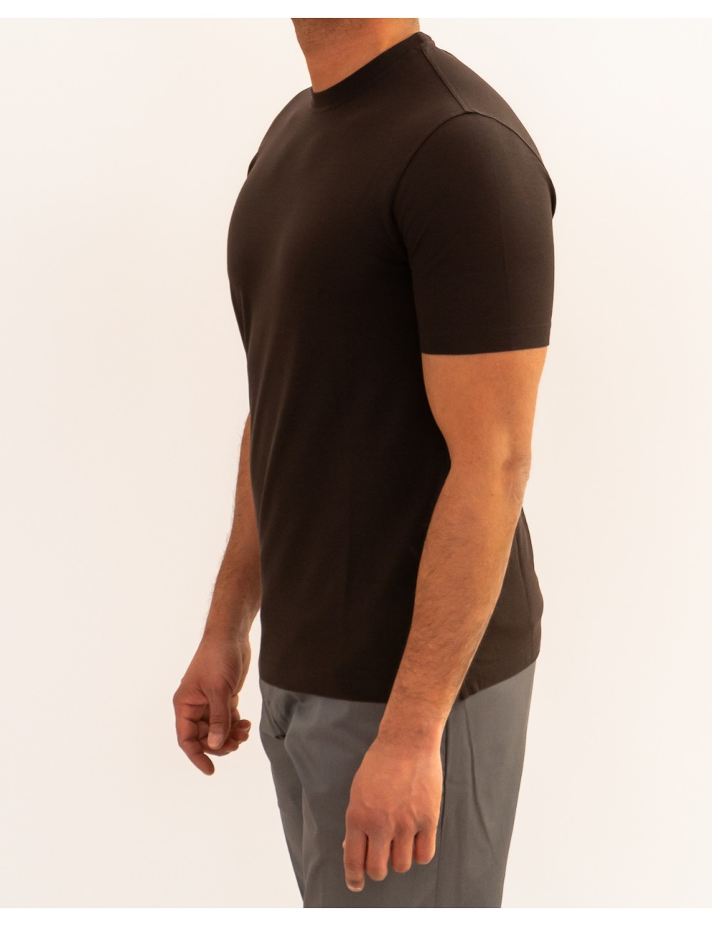 Zanone - Men's Brown Ice Cotton T-Shirt 815214 ZG380 Z1495 P26