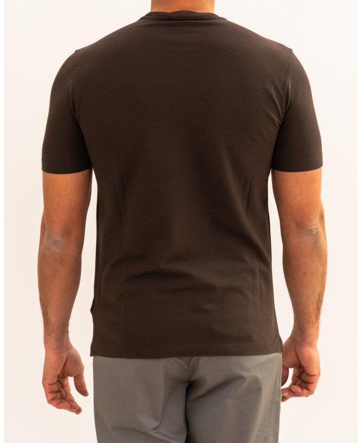 Zanone - Men's Brown Ice Cotton T-Shirt 815214 ZG380 Z1495 P26