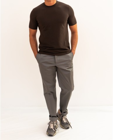 Zanone - Men's Brown Ice Cotton T-Shirt 815214 ZG380 Z1495 P26