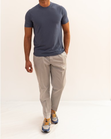 Zanone - Men's Ice Cotton Air Force Blue T-Shirt 815214 ZG380 Z1851 P26