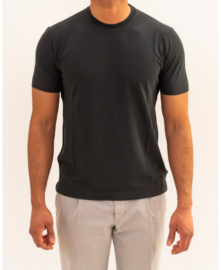 Zanone - Men's Ice Cotton Anthracite T-Shirt 815214 ZG380 Z1915 P26