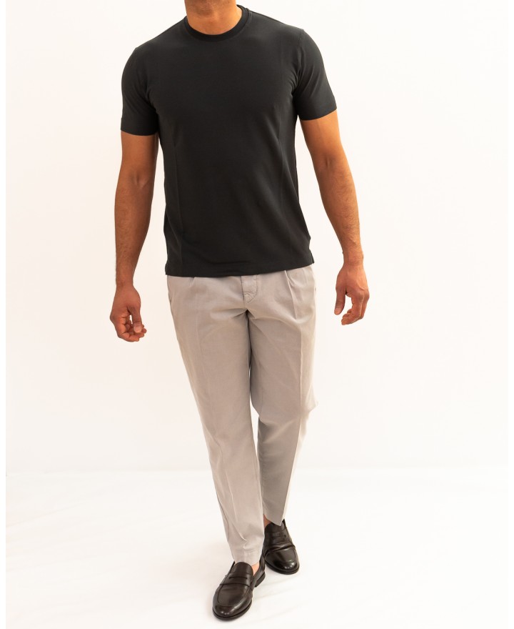 Zanone - Men's Ice Cotton Anthracite T-Shirt 815214 ZG380 Z1915 P26