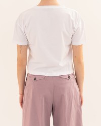 Aragona - T-shirt Scollo V Bianca Donna D3354TP 90 BIANCO P26