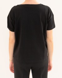 Aragona - Women's Black Crew Neck T-Shirt D3355TP 101 NERO P26