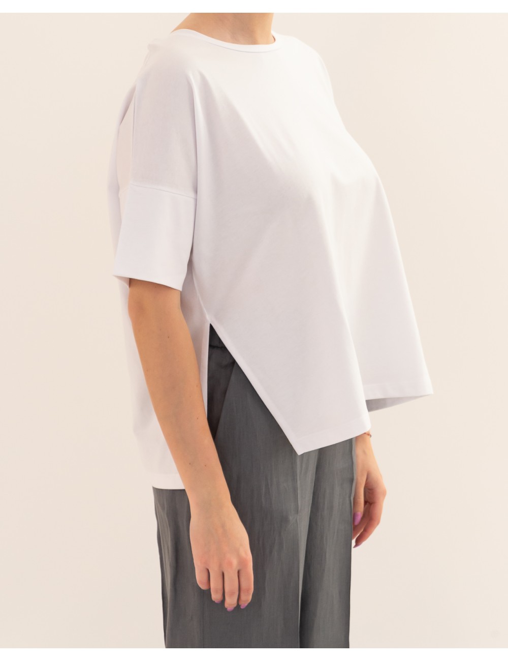 Aragona - Maglia Girocollo Bianca Donna D3359TP 90 BIANCO P26