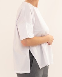 Aragona - Maglia Girocollo Bianca Donna D3359TP 90 BIANCO P26