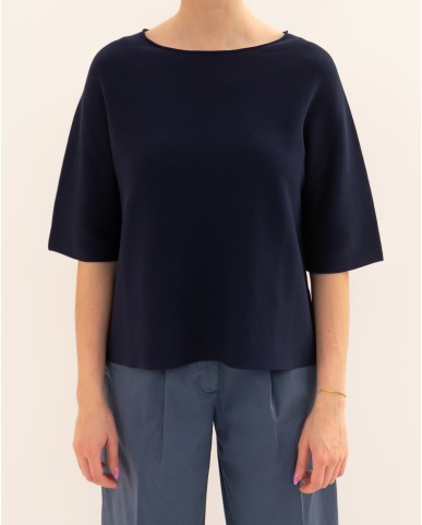 Arovescio - Maglia Cotone Blu Donna W2512/01 401 DEEP BL P26