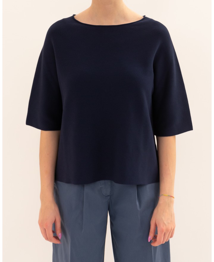 Arovescio - Maglia Cotone Blu Donna W2512/01 401 DEEP BL P26