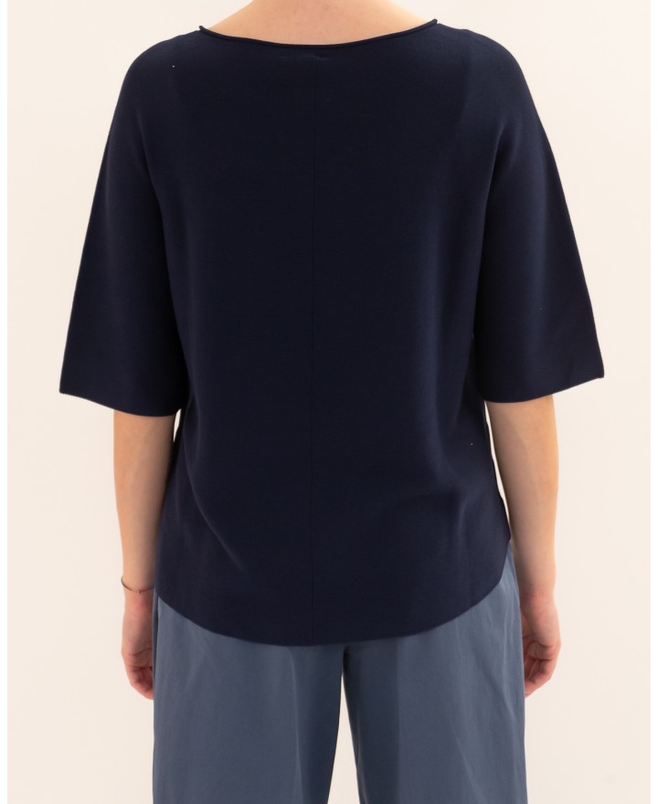 Arovescio - Maglia Cotone Blu Donna W2512/01 401 DEEP BL P26