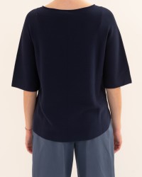 Arovescio - Maglia Cotone Blu Donna W2512/01 401 DEEP BL P26