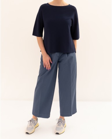 Arovescio - Maglia Cotone Blu Donna W2512/01 401 DEEP BL P26