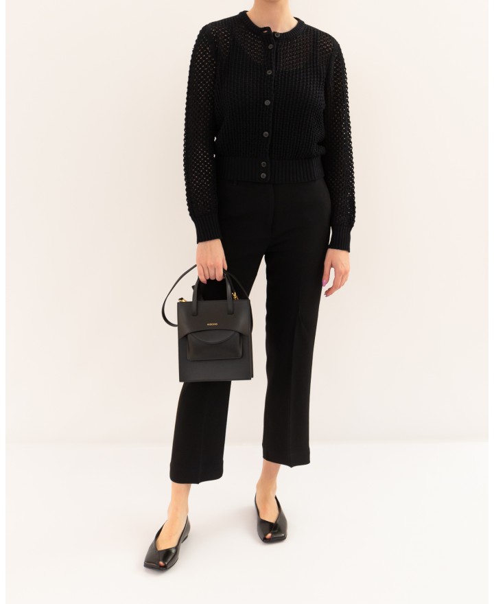 Arovescio - Cardigan Traforato Nero Donna W2535/01 999 BLACK P26