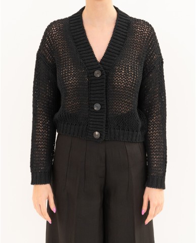 Roberto Collina - Women's Black Cardigan A41010 09 NERO P26