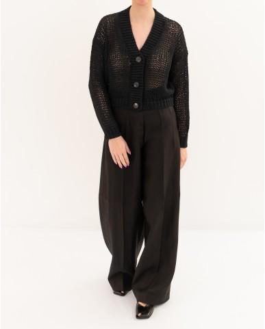 Roberto Collina - Women's Black Cardigan A41010 09 NERO P26