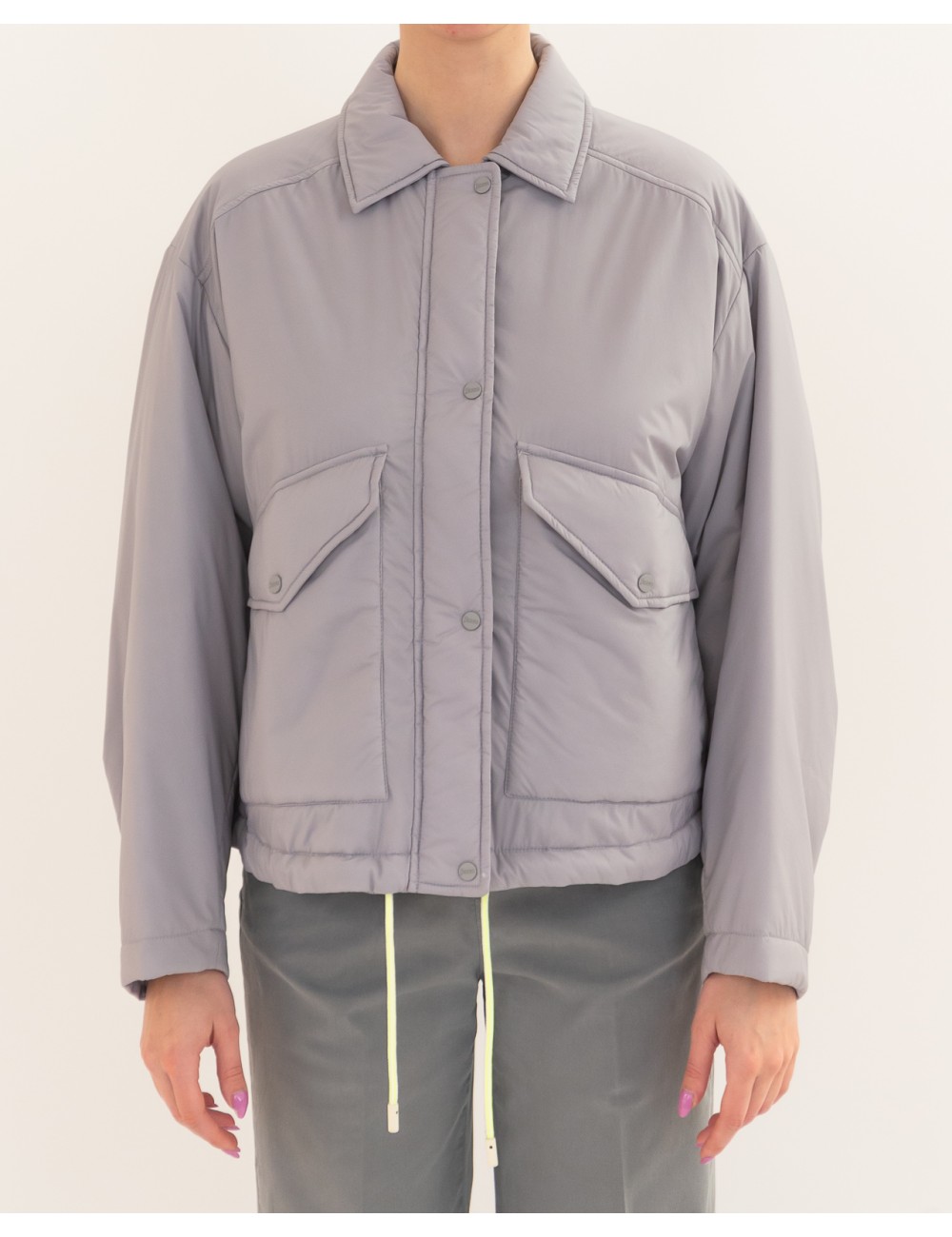 Herno - Piumino Corto Grigio Donna GI000398D 12456Z 943 P26