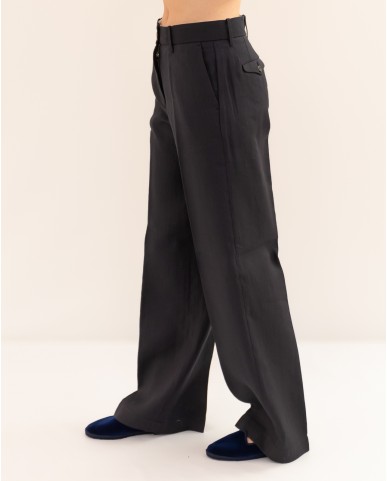 Nine in the Morning - Pantalone Fiamma Lino Blu Donna FMM27 V64 NAVY P26