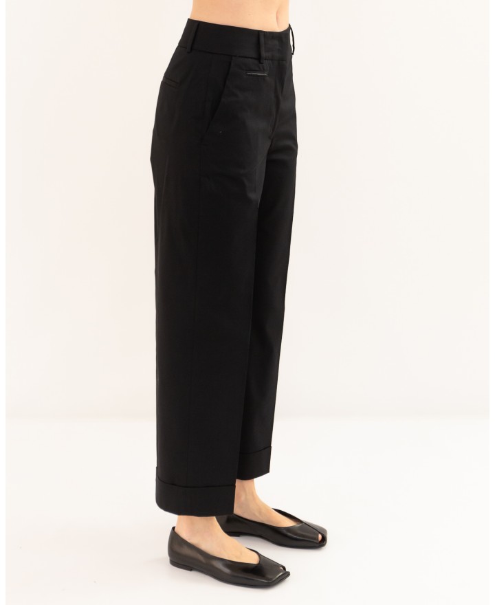 Peserico - Pantalone Cotone Nero Donna A04635 01037 705 P26