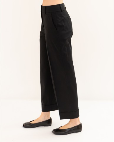 Peserico - Pantalone Cotone Nero Donna A04635 01037 705 P26