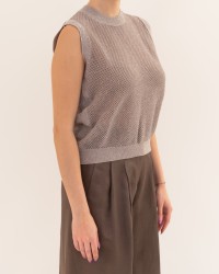 Peserico - Women's Beige Lurex Top A98208F12 9234R 03R P26