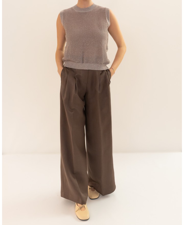 Peserico - Women's Beige Lurex Top A98208F12 9234R 03R P26