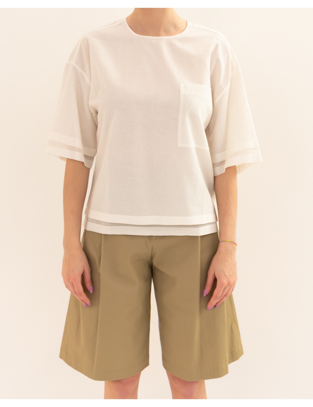 Tela - Camicia Papavero Bianca Donna 020180 A050 P26