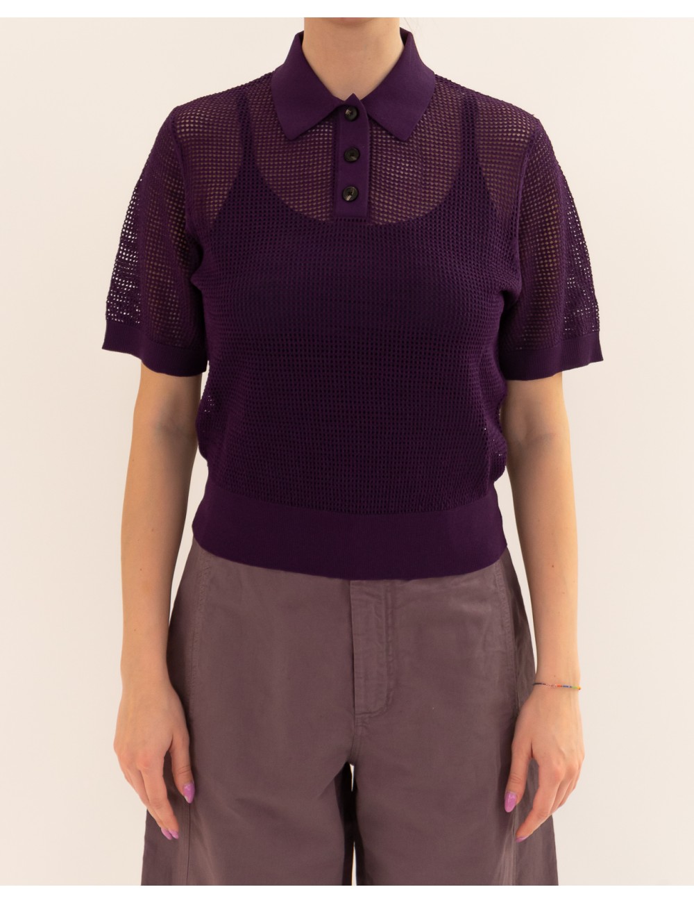 Tela - Polo Cimbra Viola Donna F40016 N001 P26