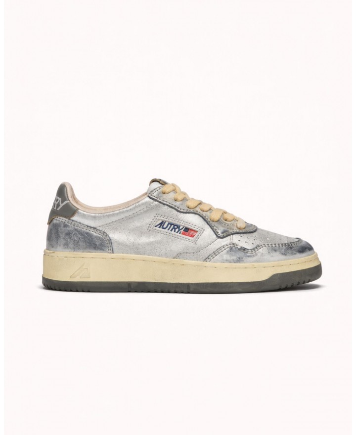 Autry - Scarpa Medalist Supervintage Laminata Argento Donna AVLW MH03 CON