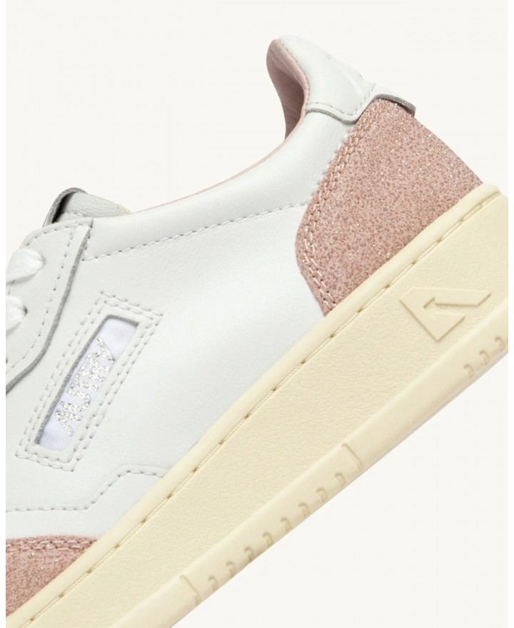 Autry - Scarpa Medalist Pelle Bicolor Glitter Rosa Donna AULW PK06 CON