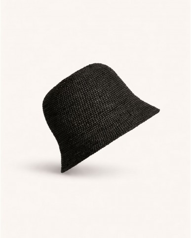 Ibeliv - Cappello in Rafia Andao Nero Donna ANDAO BLACK CON