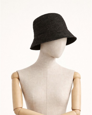 Ibeliv - Cappello in Rafia Andao Nero Donna ANDAO BLACK CON