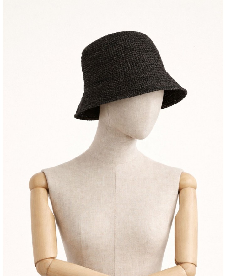 Ibeliv - Cappello in Rafia Andao Nero Donna ANDAO BLACK CON