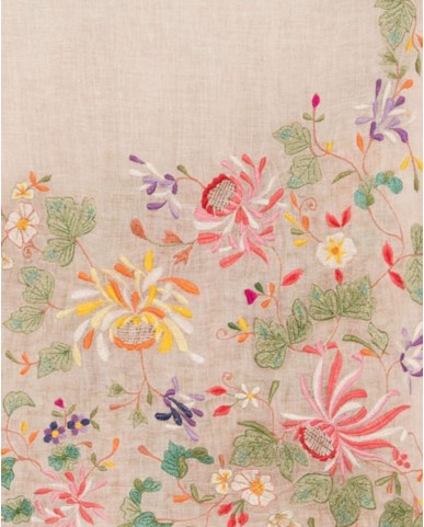 Faliero Sarti - Sciarpa Gerbera Beige Donna 1018 93940 BEIGE P26