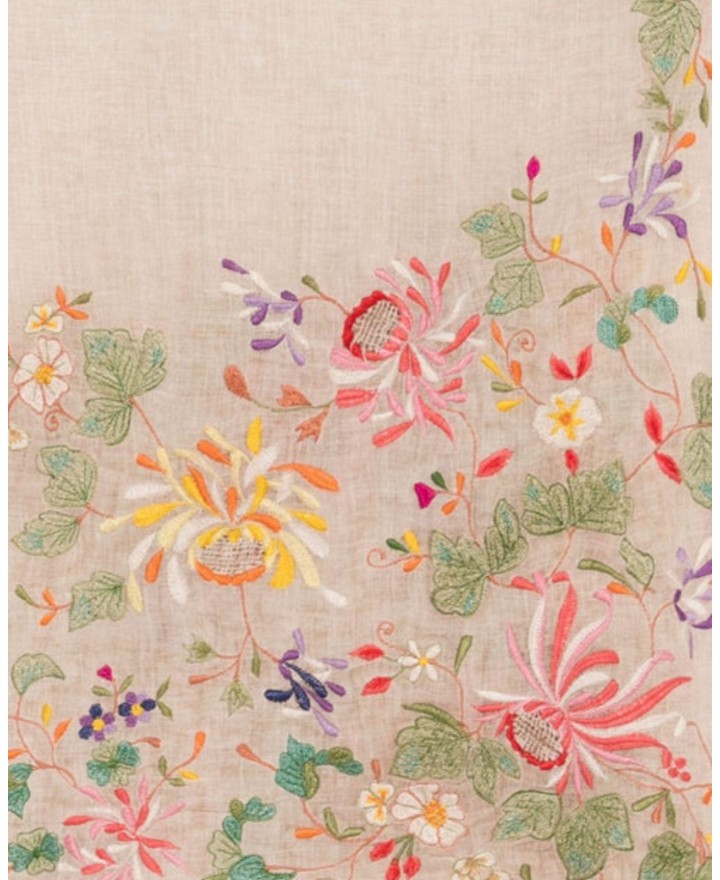 Faliero Sarti - Sciarpa Gerbera Beige Donna 1018 93940 BEIGE P26