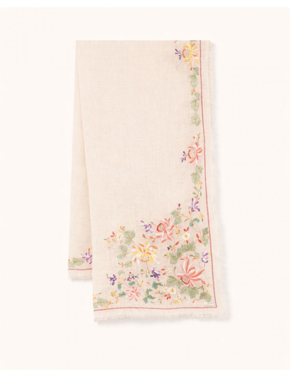 Faliero Sarti - Sciarpa Gerbera Beige Donna 1018 93940 BEIGE P26